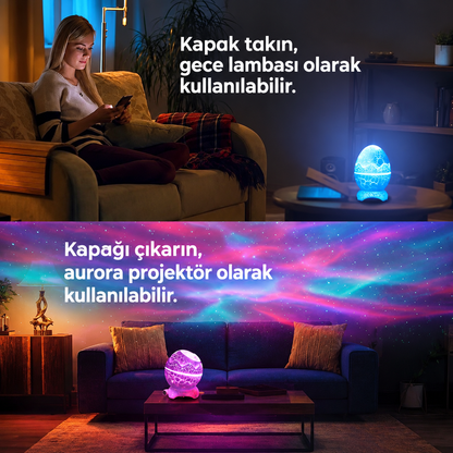 Dinozor Gökyüzü Projektör USB Girişli Bluetooth Hoparlör & Gece Lambası