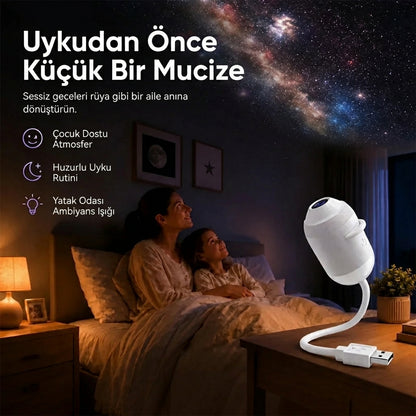 5D Yıldız ve Galaksi Projektörü USB'li